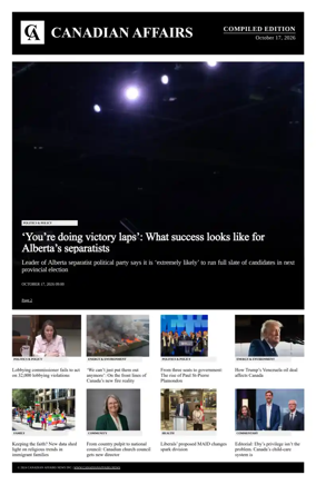 Cover of Canadian Affairs News Compiled Edition