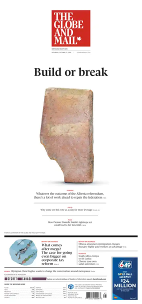 Cover of The Globe and Mail (Ontario Edition)