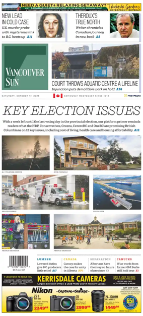 Cover of Vancouver Sun