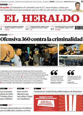 Cover of El Heraldo (Colombia)