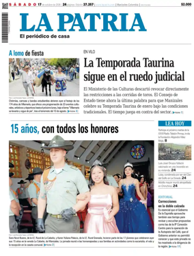 Cover of La Patria (Colombia)