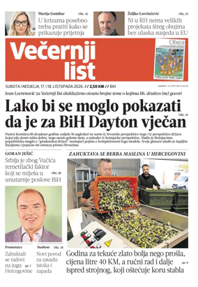 Cover of Vecernji list BiH