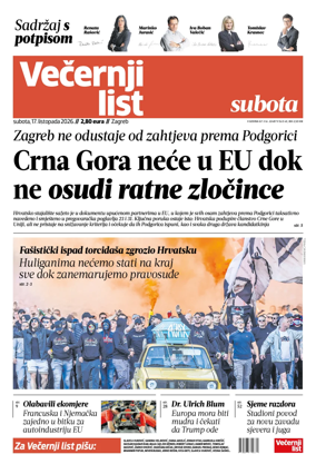 Cover of Vecernji list - Zagreb