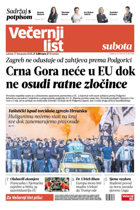 Cover of Vecernji list - Hrvatska