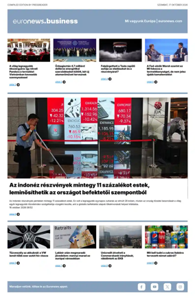 Cover of Euronews Business (Hungarian)