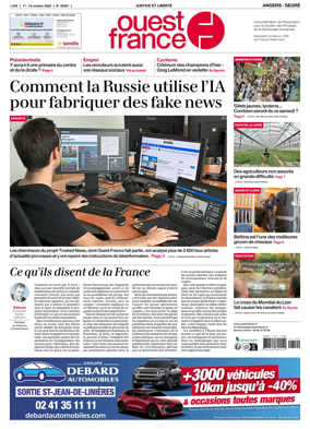 Cover of Ouest France (Angers / Segre)
