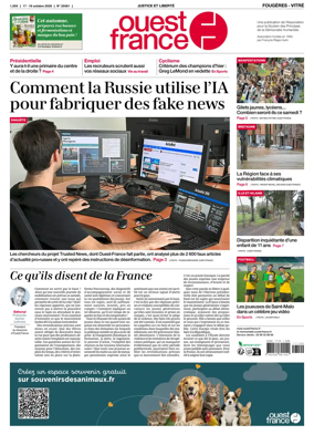 Cover of Ouest-France (Fougeres Vitre)