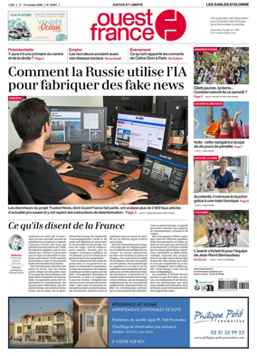 Cover of Ouest France (Les Sables-d'Olonne)