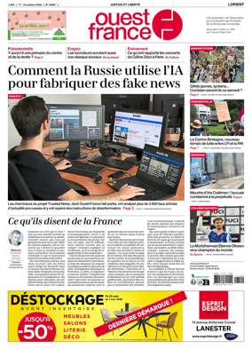 Cover of Ouest France (Lorient)