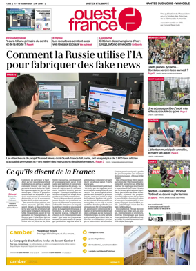 Cover of Ouest France (Nantes / Sud-Loire / Vignoble)