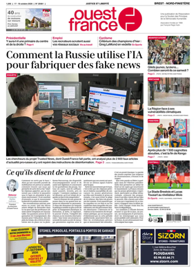 Cover of Ouest France (Nord-Finistere)