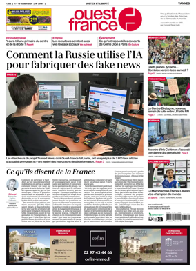 Cover of Ouest France (Vannes)