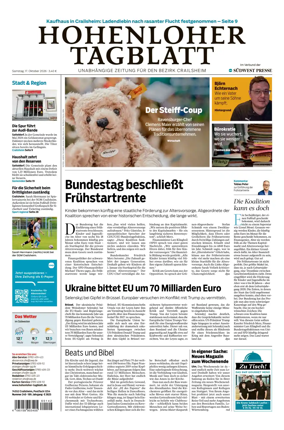 Cover of Hohenloher Tagblatt