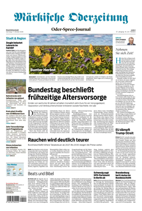 Cover of Markische Oderzeitung Eisenhuttenstadt