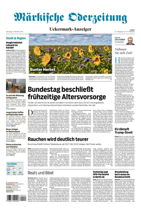 Cover of Markische Oderzeitung Uckermarkanzeiger