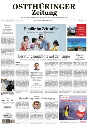 Cover of Ostthuringer Zeitung (Landkreis Saalfeld-Rudolstadt)