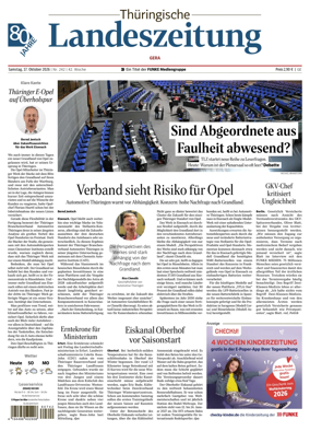 Cover of Thuringische Landeszeitung (Gera)