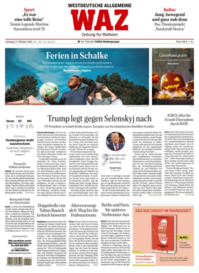 Cover of Westdeutsche Allgemeine Zeitung (Mulheim an der Ruhr)