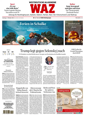 Cover of Westdeutsche Allgemeine Zeitung (Recklinghausen)