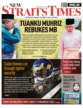 Cover of New Straits Times