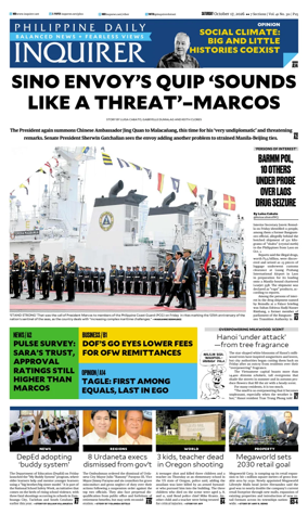Cover of Philippine Daily Inquirer