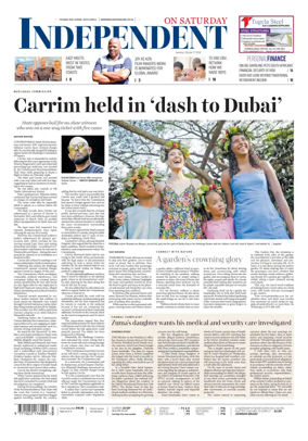 Cover of The Independent on Saturday