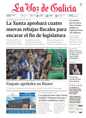 Cover of La Voz de Galicia (A Coruna)
