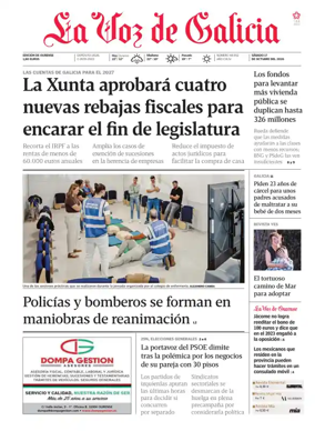 Cover of La Voz de Galicia (Ourense)
