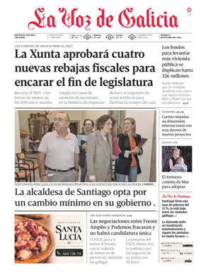 Cover of La Voz de Galicia (Santiago)
