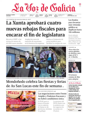 Cover of La Voz de Galicia (Viveiro)
