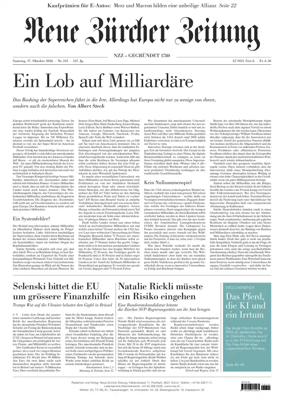 Cover of Neue Zurcher Zeitung