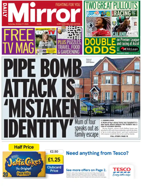 Cover of Daily Mirror (Northern Ireland)