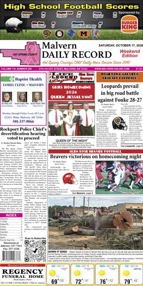 Cover of Malvern Daily Record
