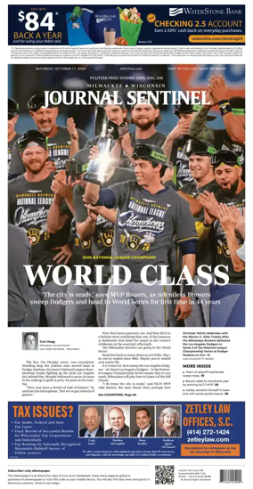 Cover of Milwaukee Journal Sentinel