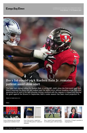 Cover of Tampa Bay Times TFP