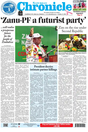 Cover of Chronicle (Zimbabwe)
