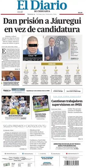 Cover of El Diario de Chihuahua