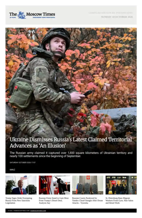 Cover of The Moscow Times - English