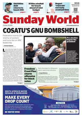 Cover of Sunday World (South Africa)