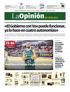 Cover of La Opinion de Malaga