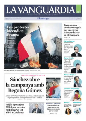 Cover of La Vanguardia (Catala)