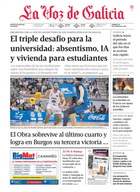 Cover of La Voz de Galicia (Santiago)