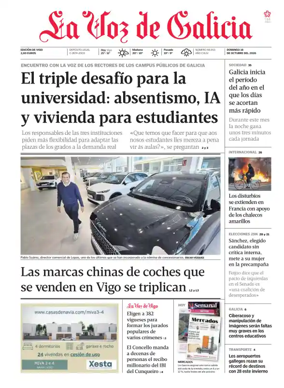 Cover of La Voz de Galicia (Vigo)