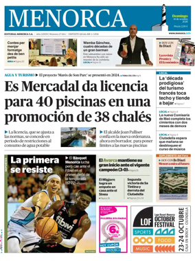 Cover of Menorca Diario Insular