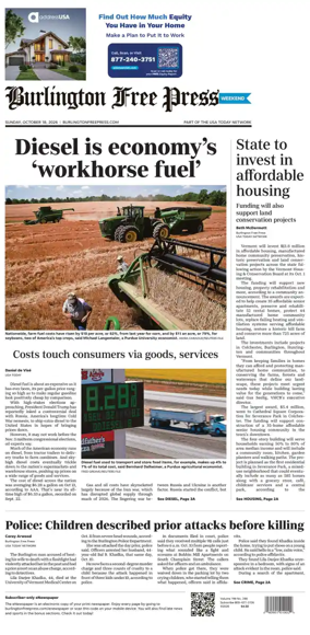 Cover of Burlington Free Press
