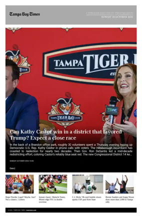 Cover of Tampa Bay Times TFP