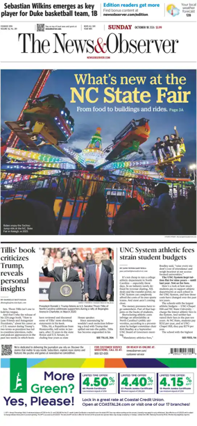 Cover of The News & Observer (Sunday)