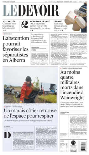 Cover of Le Devoir