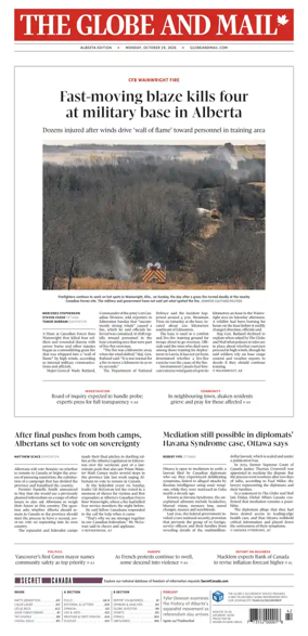 Cover of The Globe and Mail (Alberta Edition)
