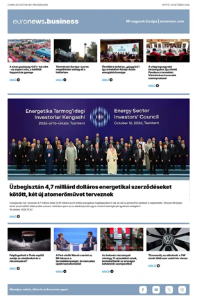 Cover of Euronews Business (Hungarian)